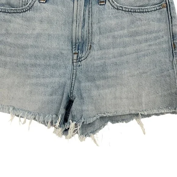 Madewell Women's 26 The Perfect Jean Shorts Light Blue Cut Off Pockets Casual - Picture 3 of 11